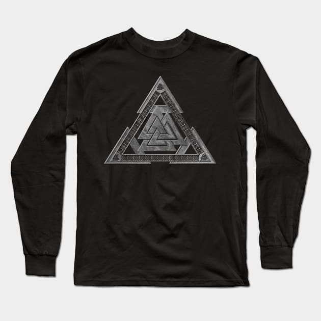 Valknut Symbol Long Sleeve T-Shirt by Nartissima